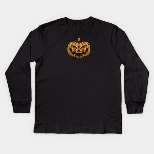 pumpkin head Kids Long Sleeve T-Shirt